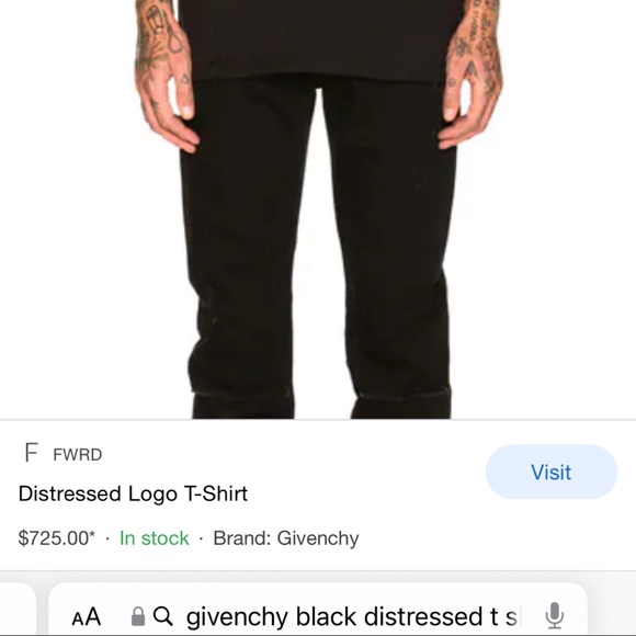 Givenchy Stressed Black Logo T-Shirt - Picture 4 of 4